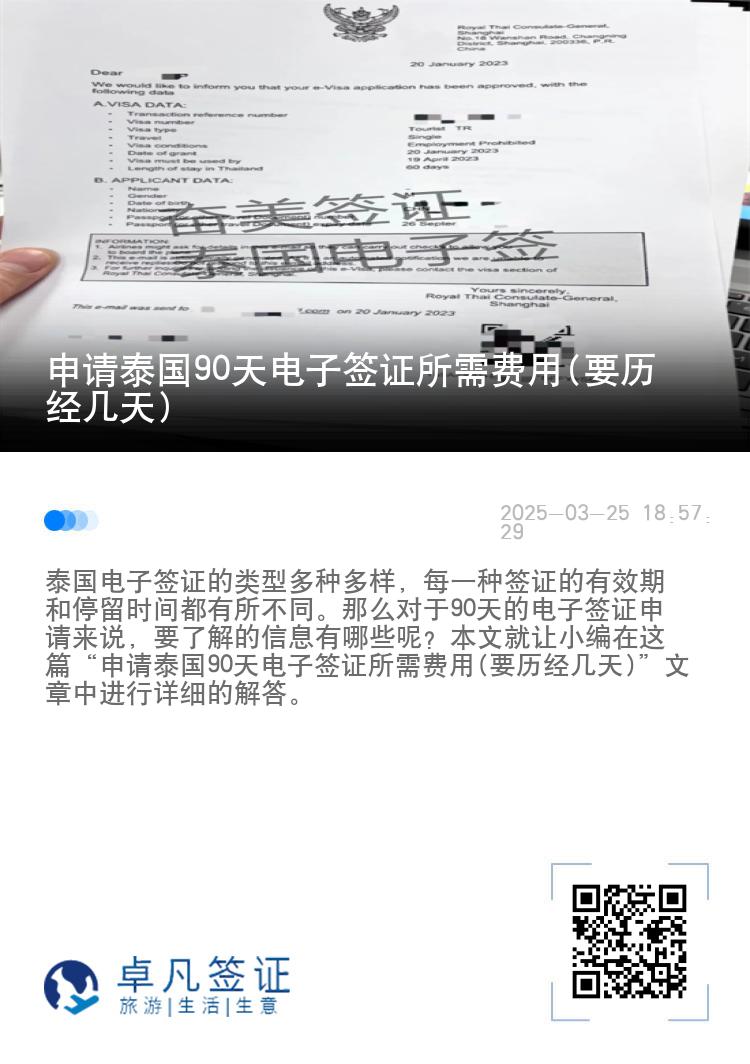 申請?zhí)﹪?0天電子簽證所需費用(要歷經(jīng)幾天)